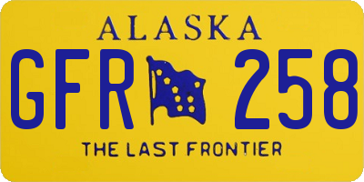 AK license plate GFR258