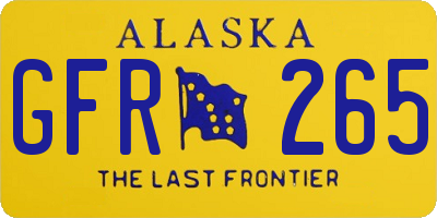 AK license plate GFR265