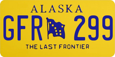 AK license plate GFR299