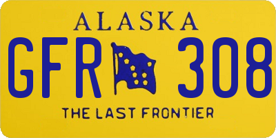 AK license plate GFR308