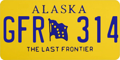 AK license plate GFR314