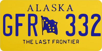 AK license plate GFR332