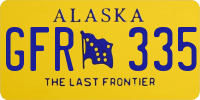AK license plate GFR335