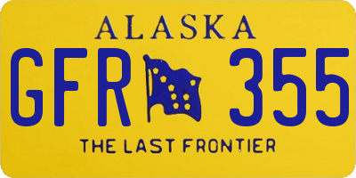 AK license plate GFR355