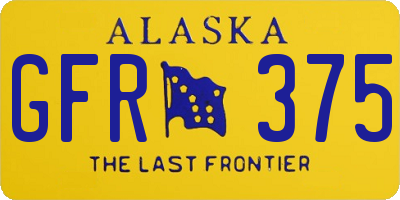 AK license plate GFR375
