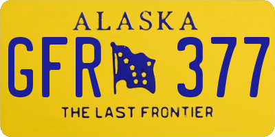 AK license plate GFR377