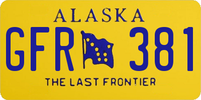 AK license plate GFR381