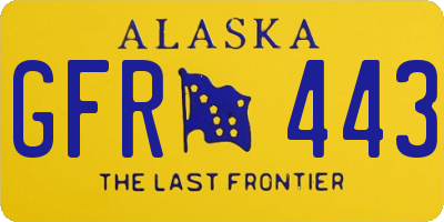 AK license plate GFR443