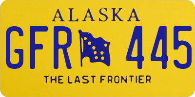 AK license plate GFR445