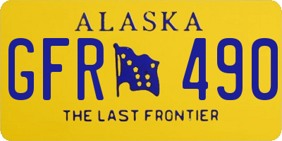 AK license plate GFR490