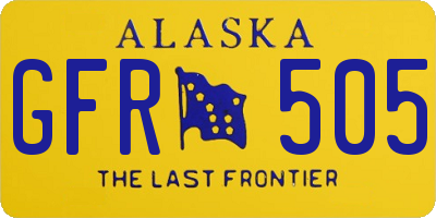 AK license plate GFR505