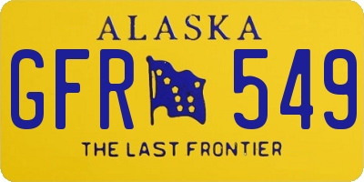 AK license plate GFR549