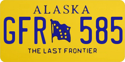 AK license plate GFR585
