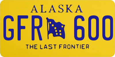 AK license plate GFR600