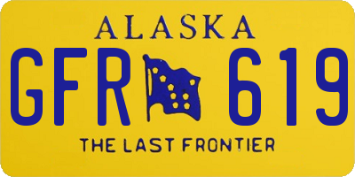 AK license plate GFR619