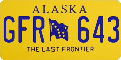 AK license plate GFR643