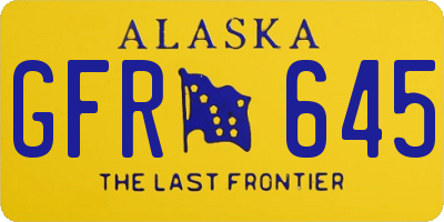 AK license plate GFR645