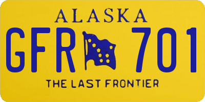 AK license plate GFR701