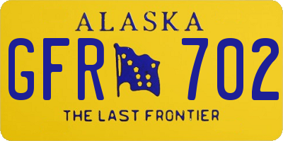 AK license plate GFR702
