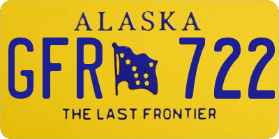 AK license plate GFR722