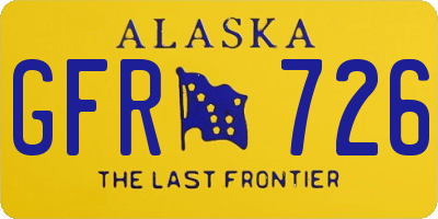 AK license plate GFR726
