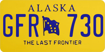 AK license plate GFR730