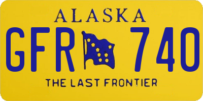 AK license plate GFR740