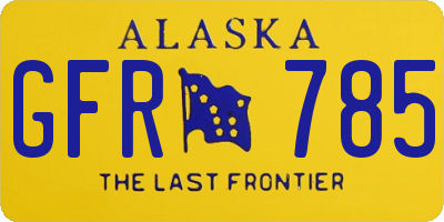 AK license plate GFR785