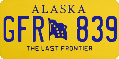 AK license plate GFR839