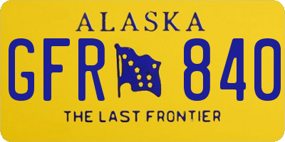 AK license plate GFR840