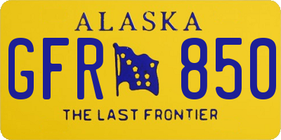 AK license plate GFR850