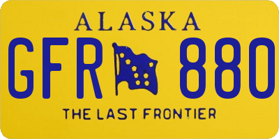 AK license plate GFR880