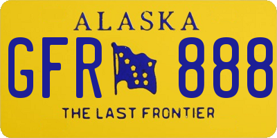 AK license plate GFR888