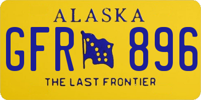 AK license plate GFR896
