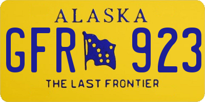 AK license plate GFR923