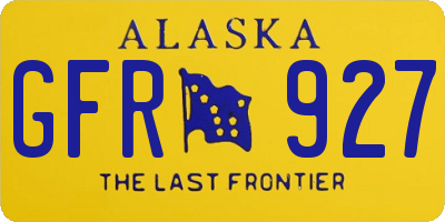 AK license plate GFR927