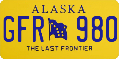 AK license plate GFR980