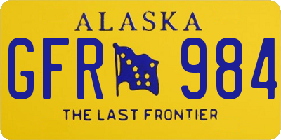 AK license plate GFR984