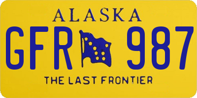 AK license plate GFR987