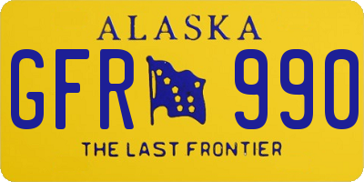 AK license plate GFR990