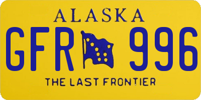 AK license plate GFR996