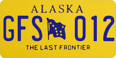 AK license plate GFS012
