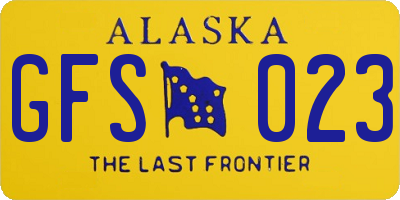 AK license plate GFS023