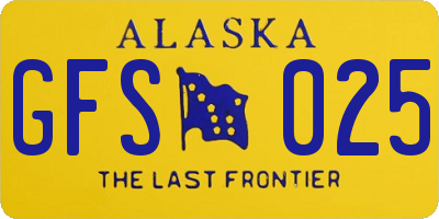 AK license plate GFS025