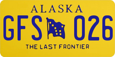 AK license plate GFS026