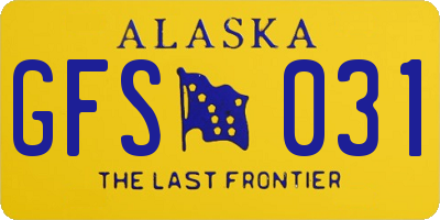 AK license plate GFS031