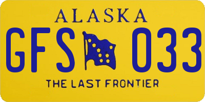 AK license plate GFS033