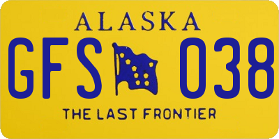 AK license plate GFS038