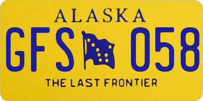 AK license plate GFS058