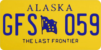 AK license plate GFS059